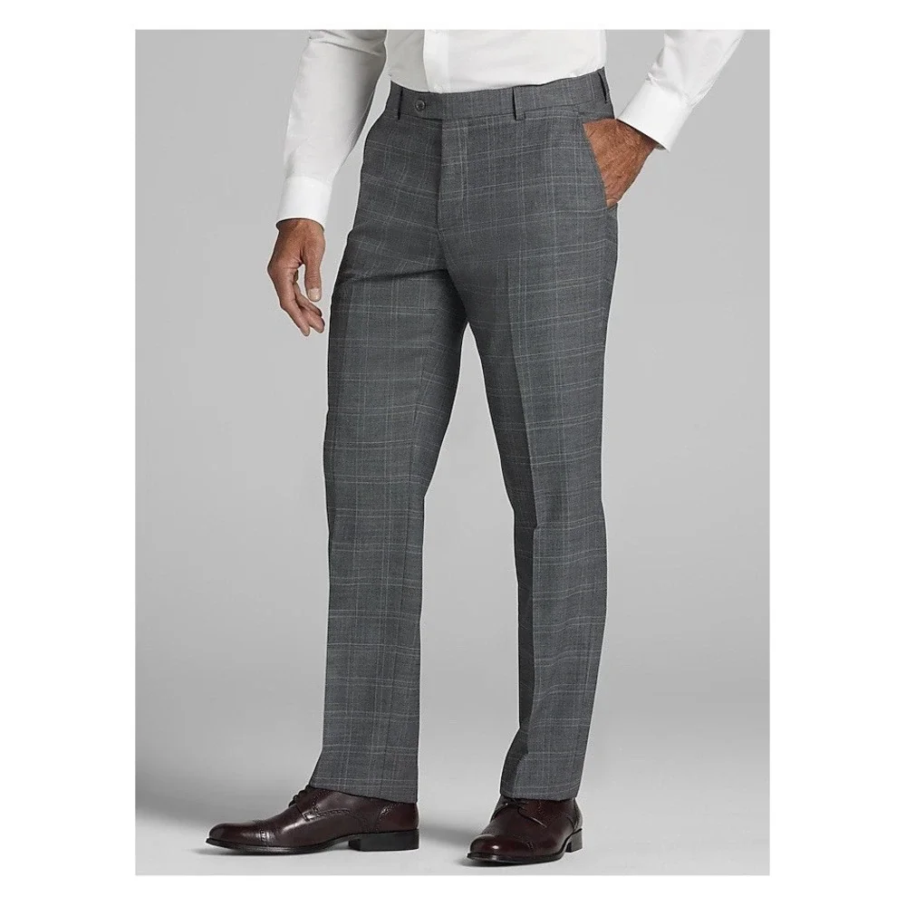 Jos. A Bank 2 Piece Suit Executive Collection Tailored Fit 100% Wool Grey $475 *